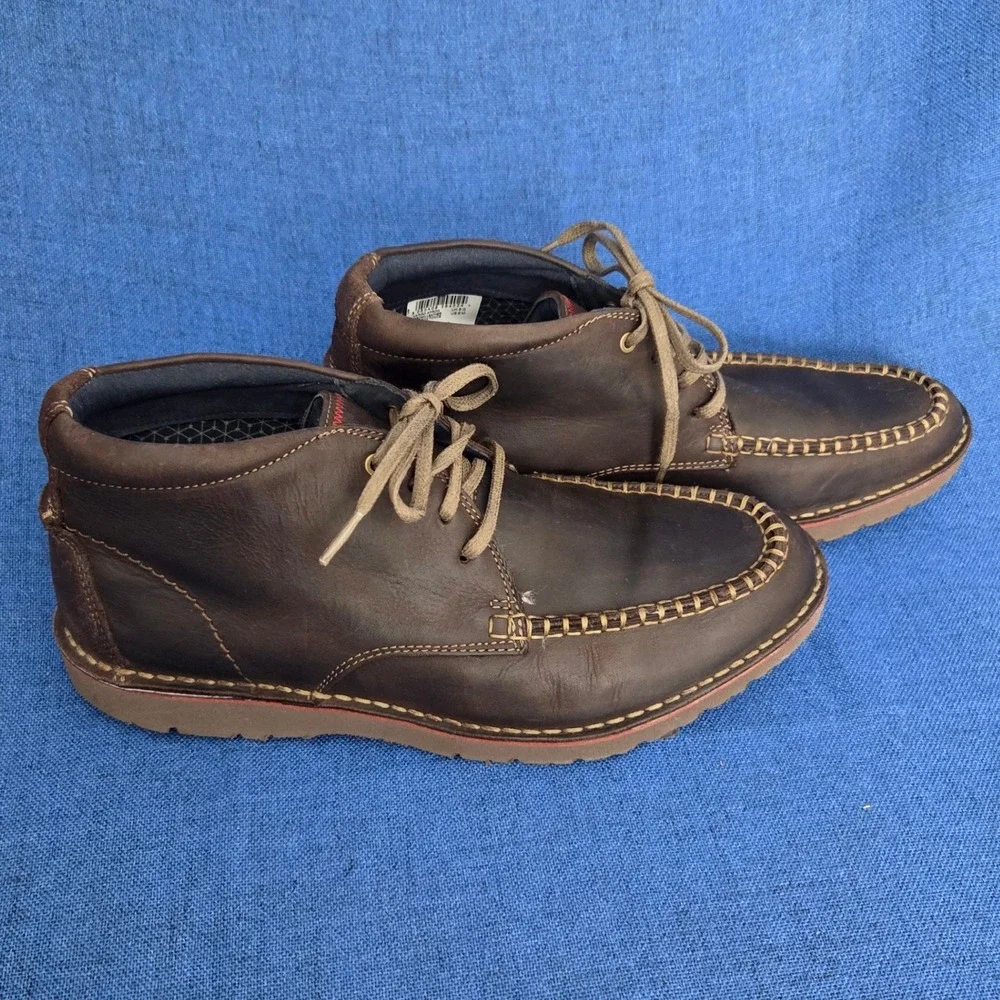 Clarks Vargo Apron Dark Brown Leather Chukka Boots Mens 9 M